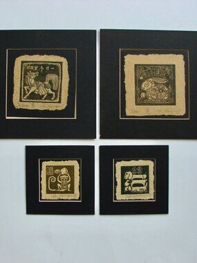 Yu Yuen Hong Chinese Etchings Signed Numbered Horse Rabbit Dog Monkey Zodiac